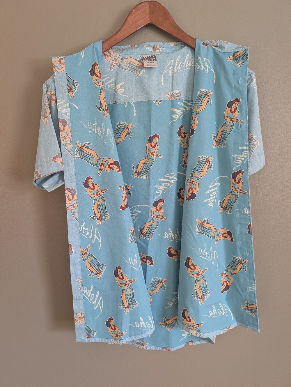 Vintage Hang Ten Hawaiian Hula Girl Shirt Size Large - Picture 5 of 7